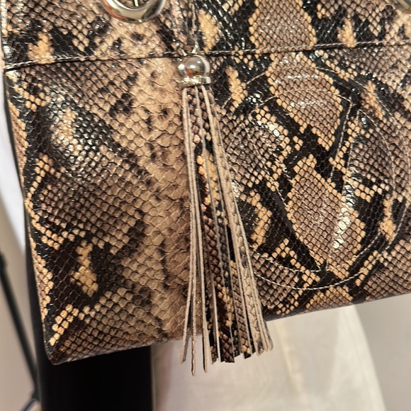 NWT Mario Valentino snake print leather shoulder bag - Picture 5 of 14